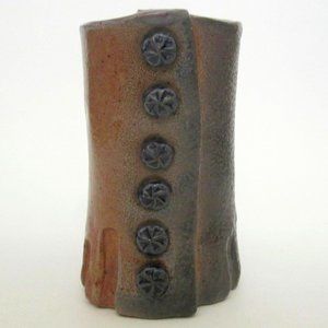 Vintage Art Pottery Victorian Boot Spat Vase Signed Artist Mark Stamp